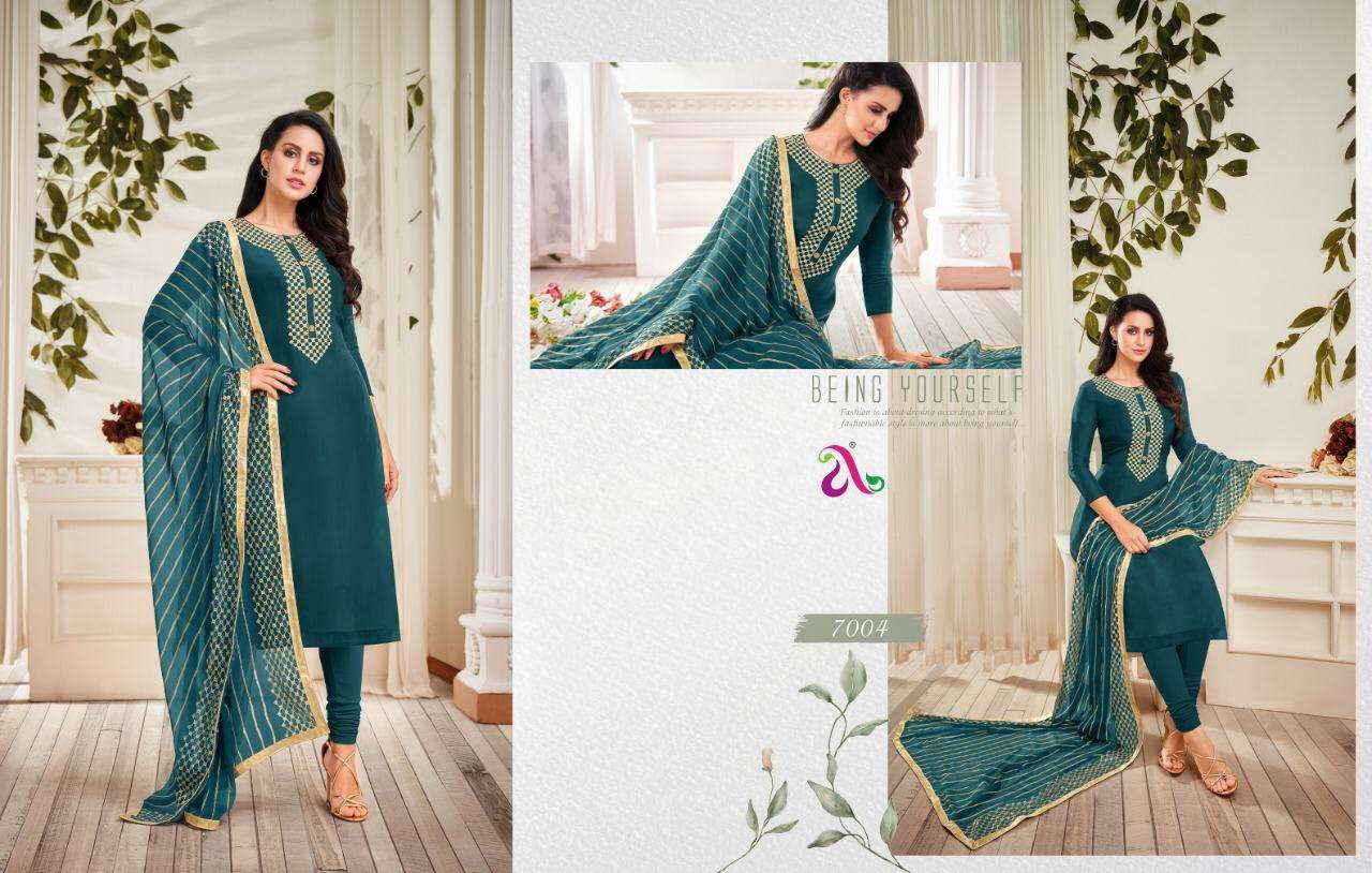 DAIRY MILK VOL-31 BY ANGROOP PLUS 7002 TO 7017 SERIES BEAUTIFUL STYLISH FANCY COLORFUL CASUAL WEAR & ETHNIC WEAR CHANDERI COTTON DRESSES AT WHOLESALE PRICE